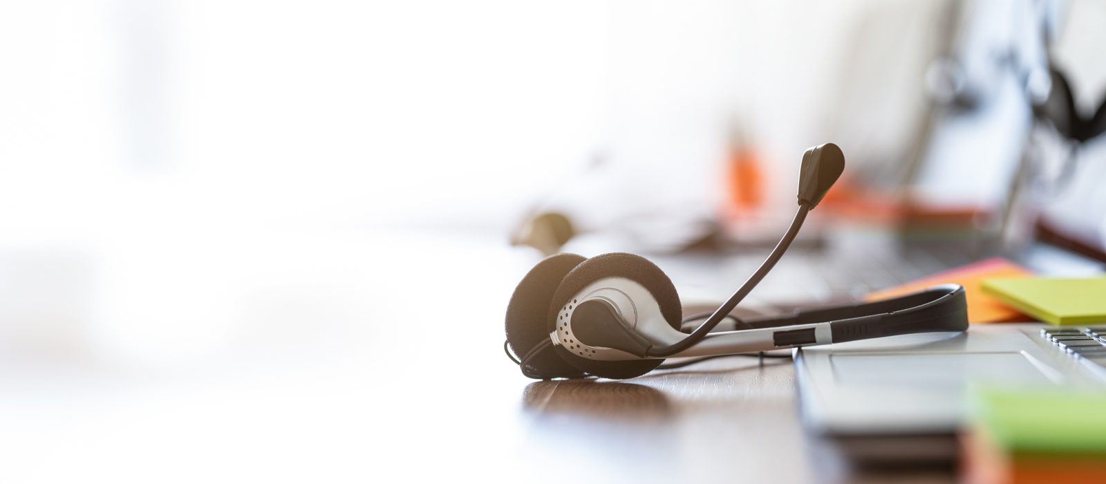 Headphones on a desk